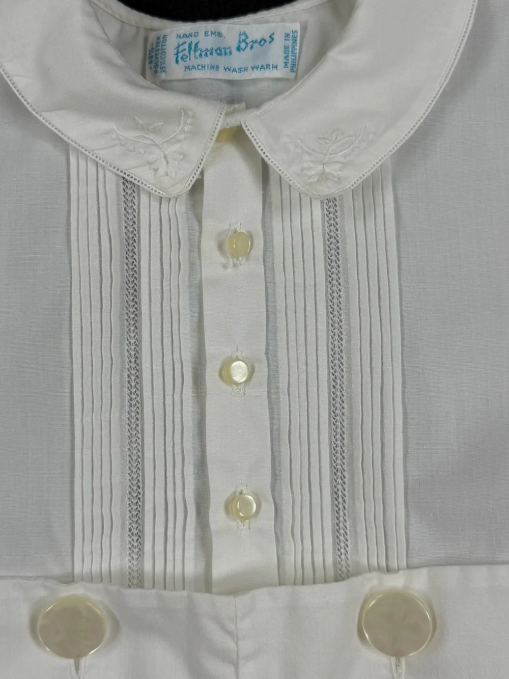 FELTMAN BROS Baby Boys White Two Piece Classic Bobby Suit - 9M